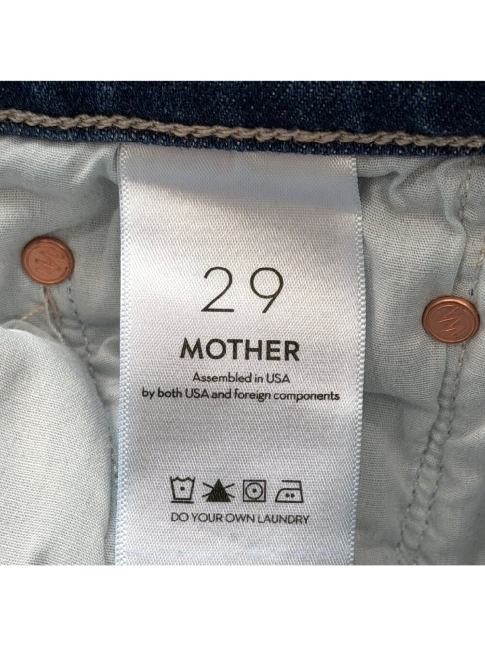 Mother Women Size 29 Jeans Tomcat Roller Skimp Wide-Leg Perfectly Imperfect Blue - Picture 5 of 11
